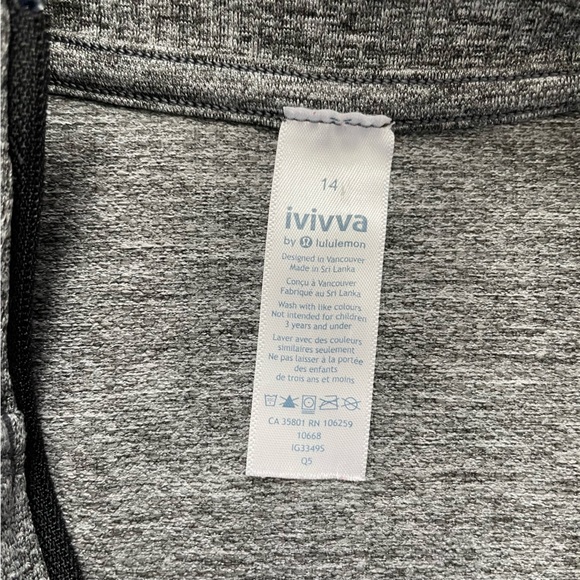Ivivva Quarter Zip lightweight nylon blend running jacket grey size 14 girls - Picture 9 of 9